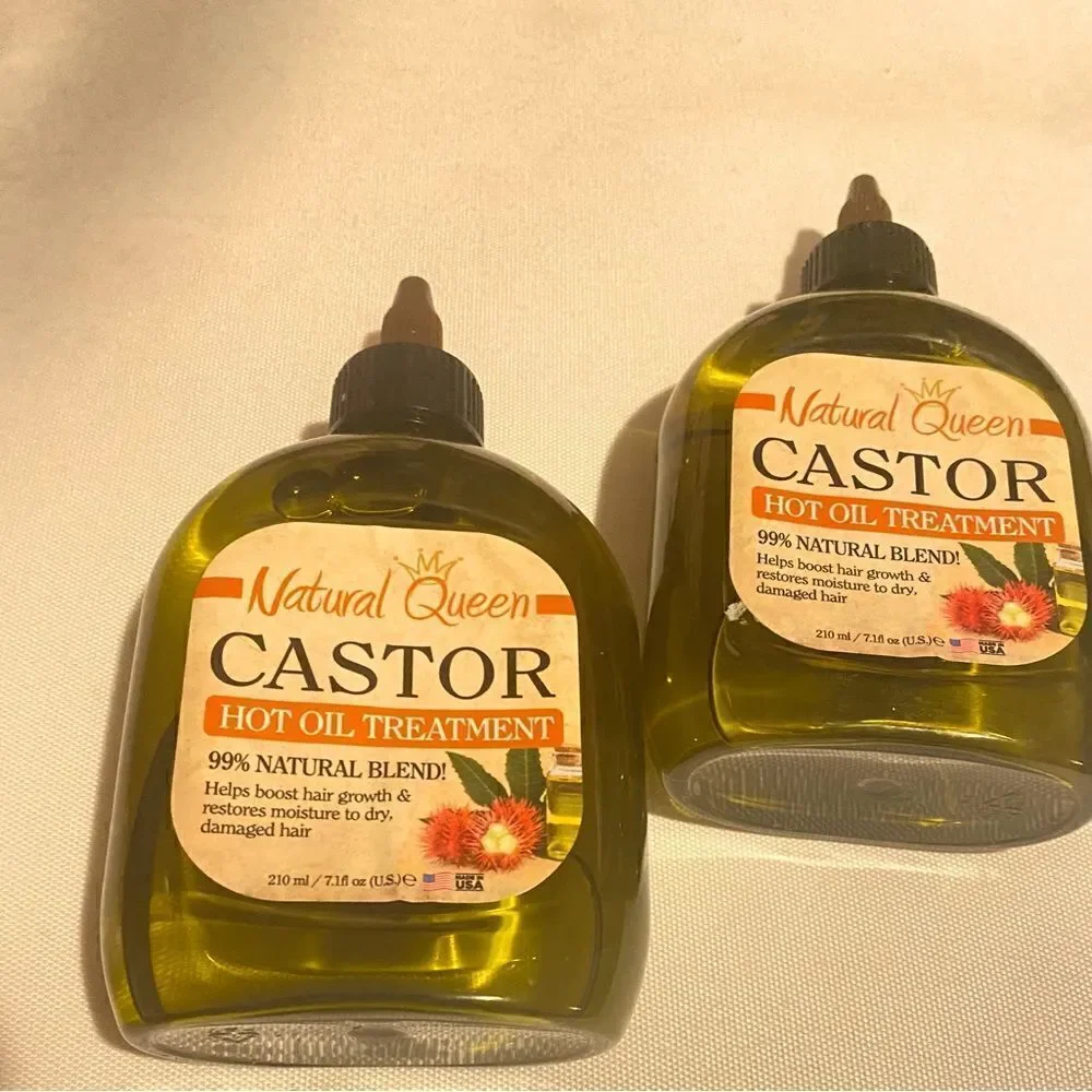 🛍️Natural Queen castor Hot Oil Treatment 99% natural Blend 7.1 FL OZ💥
